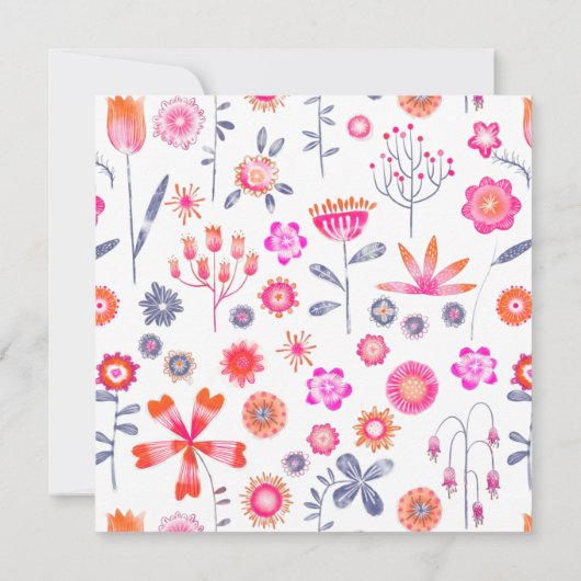 Der moderne Rosa Blumengarten ist meine Hochzeitsf Einladung (Rückseite)