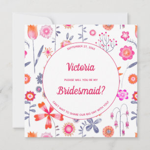 Der moderne Rosa Blumengarten ist meine Hochzeitsf Einladung