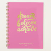 Der moderne rosa Traum soll Motivierend werden Planer (Vorderseite)