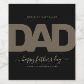 Der moderne Schwarz-Gold-Vatertag Weinetikett (Einzelnes Label)