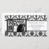 Der moderne schwarze Damast u. das Weiß dankt Dankeskarte (Vorne/Hinten)