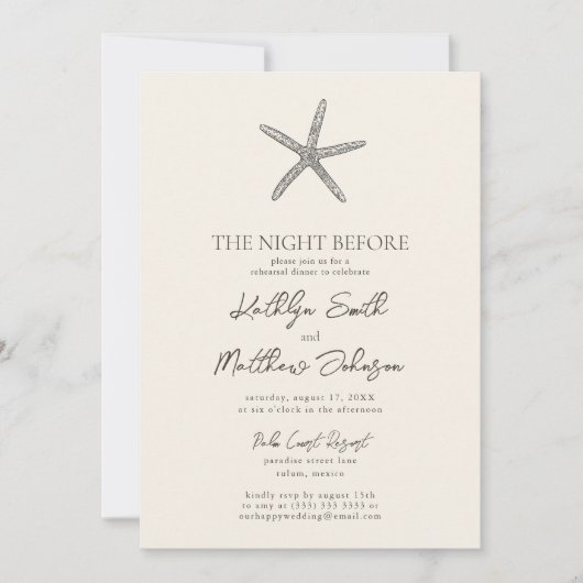 Der moderne Starfish Beach Einladung (Vorderseite)