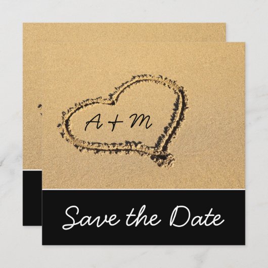 Der moderne Strand speichert die Datumskarten Save The Date (Vorne/Hinten)