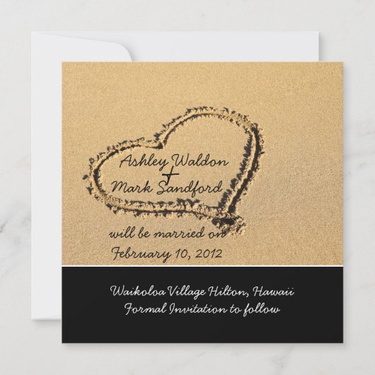 Der moderne Strand speichert die Datumskarten Save The Date (Rückseite)