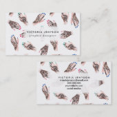 Der moderne tätowierte Aquarellhennastrauch Visitenkarte (Vorne/Hinten)