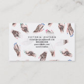 Der moderne tätowierte Aquarellhennastrauch Visitenkarte (Rückseite)