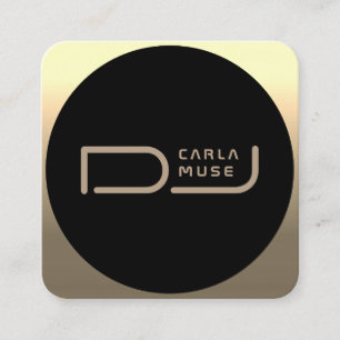 Der moderne Tech, der ringsum Gold inspiriert Quadratische Visitenkarte