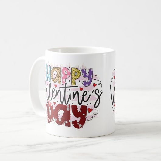 Der moderne Valentinstag Kaffeetasse (Vorderseite Links)