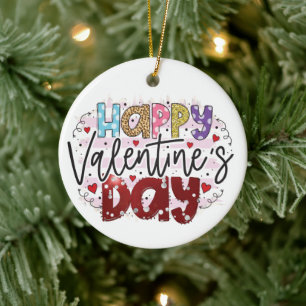 Der moderne Valentinstag Keramik Ornament
