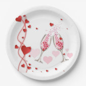 Der moderne Valentinstag Pappteller (Vorderseite)