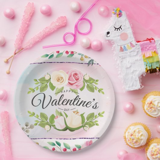 Der moderne Valentinstag Pappteller (Party)