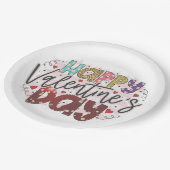 Der moderne Valentinstag Pappteller (Schrägansicht)