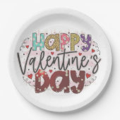 Der moderne Valentinstag Pappteller (Vorderseite)