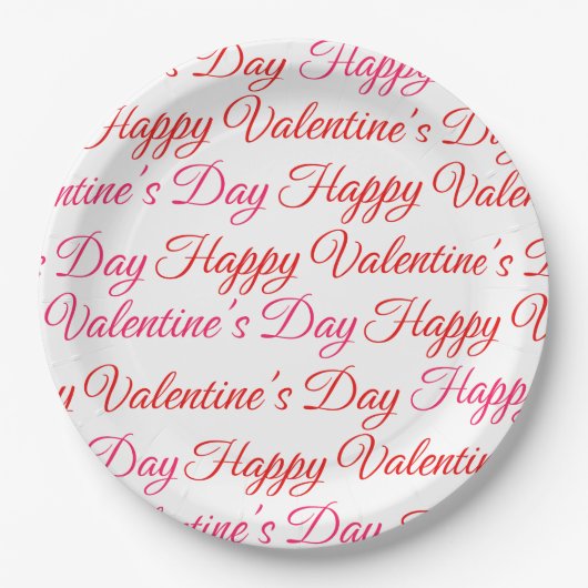 Der moderne Valentinstag Pappteller (Vorderseite)