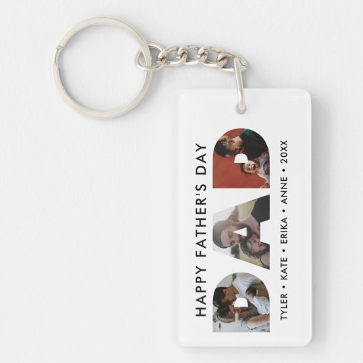 Der moderne VATER Daddy Foto Collage Cutout Vatert Schlüsselanhänger (Vorderseite)