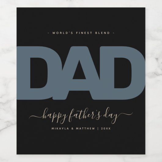 Der moderne Vatertag Weinetikett (Einzelnes Label)