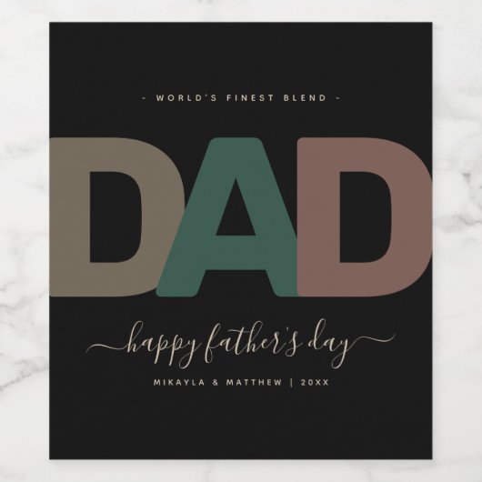 Der moderne Vatertag Weinetikett (Einzelnes Label)