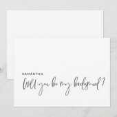 Der moderne Vorschlag wird meine Bridesmaid-Karte  (Vorne/Hinten)