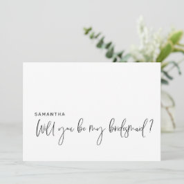 Der moderne Vorschlag wird meine Bridesmaid-Karte