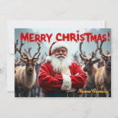 Der moderne Weihnachtsmann Karte (Vorderseite)