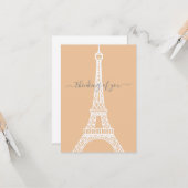 Der moderne weiße Eiffelturm denkt an Sie Karte (Vorderseite/Rückseite Beispiel)