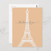 Der moderne weiße Eiffelturm denkt an Sie Postkarte (Vorne/Hinten)