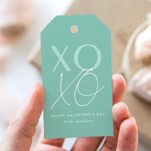Der moderne XOXO Minze Grüne Valentinstag Geschenkanhänger
