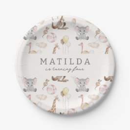 Der moderne Zirkus des Kindes | Mädchen Geburtstag Pappteller