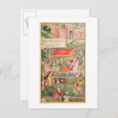 Der Mogul Kaiser Babur empfängt die Gesandten Uzbe Postkarte (Vorne/Hinten)