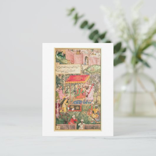 Der Mogul Kaiser Babur empfängt die Gesandten Uzbe Postkarte (Stehend Vorderseite)