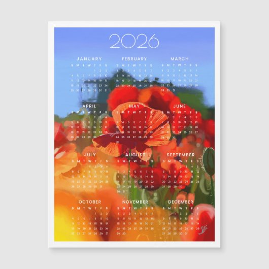 Der Mohn-Haus-Kalender 2026 Magnetkarte (Vorderseite)
