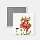 Der Mohnvorsprung Magnet (Vorderseite/Rückseite)