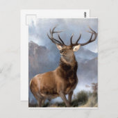 Der Monarch des Glens von Sir Edwin Landseer Postkarte (Vorne/Hinten)