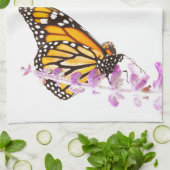 Der Monarch ist auf dem Lavendel Handtuch (Gefaltet)