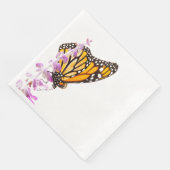 Der Monarch ist auf dem Lavendel Serviette (Ecke)