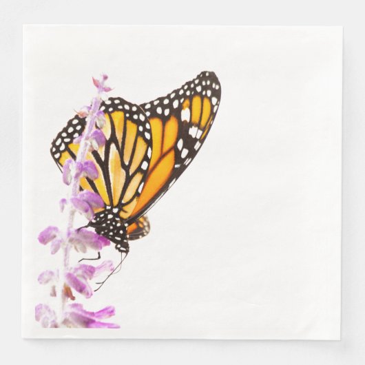 Der Monarch ist auf dem Lavendel Serviette (Vorderseite)