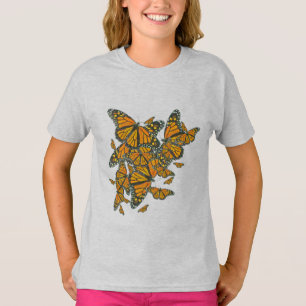 Der Monarch-Schmetterlings-Shirt des Mädchens - T-Shirt