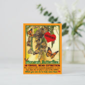 Der Monarchen-Schmetterling ist gefährdet - helfen Postkarte (Stehend Vorderseite)