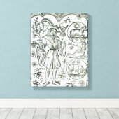 Der Monat April mit astrologischen Sonnenstrahlen Leinwanddruck (Insitu (Holzboden))