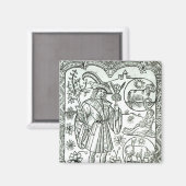 Der Monat April mit astrologischen Sonnenstrahlen Magnet (Vorderseite/Rückseite)