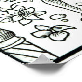 Der Monat April mit astrologischen Sonnenstrahlen Poster (Ecke)