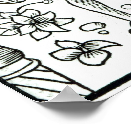 Der Monat April mit astrologischen Sonnenstrahlen Poster (Ecke)