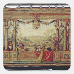 Der Monat April/Schloss von Versailles Quadratischer Aufkleber