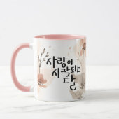 Der Monat, in dem die Liebe beginnt: K-Kalligrafie Tasse (Links)