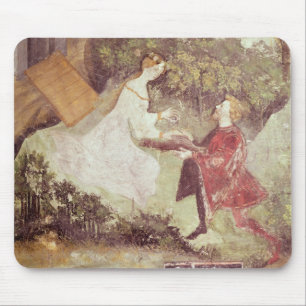 Der Monat Juli, Detail eines Paares, c.1400 Mousepad