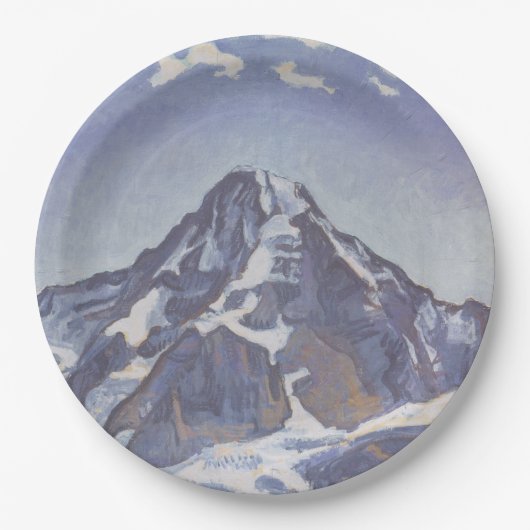 Der Mönchsberg mit Wolken (Ferdinand Hodler) Pappteller (Vorderseite)