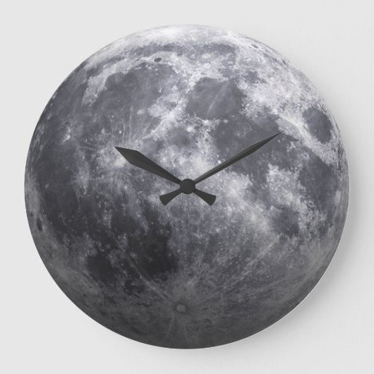 Der Mond - 3D-Effekt Große Wanduhr (Vorderseite)