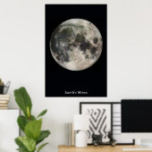 Der Mond auf einem schwarzen Feld Poster (Heimbüro)