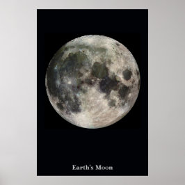 Der Mond auf einem schwarzen Feld Poster
