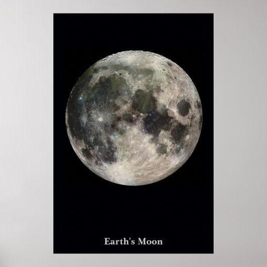 Der Mond auf einem schwarzen Feld Poster (Vorne)